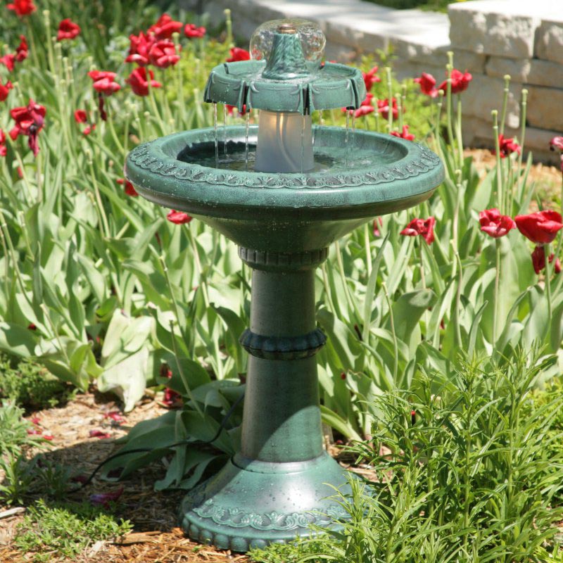 Alpine Avant Garden Three Tier Bird Bath Fountain