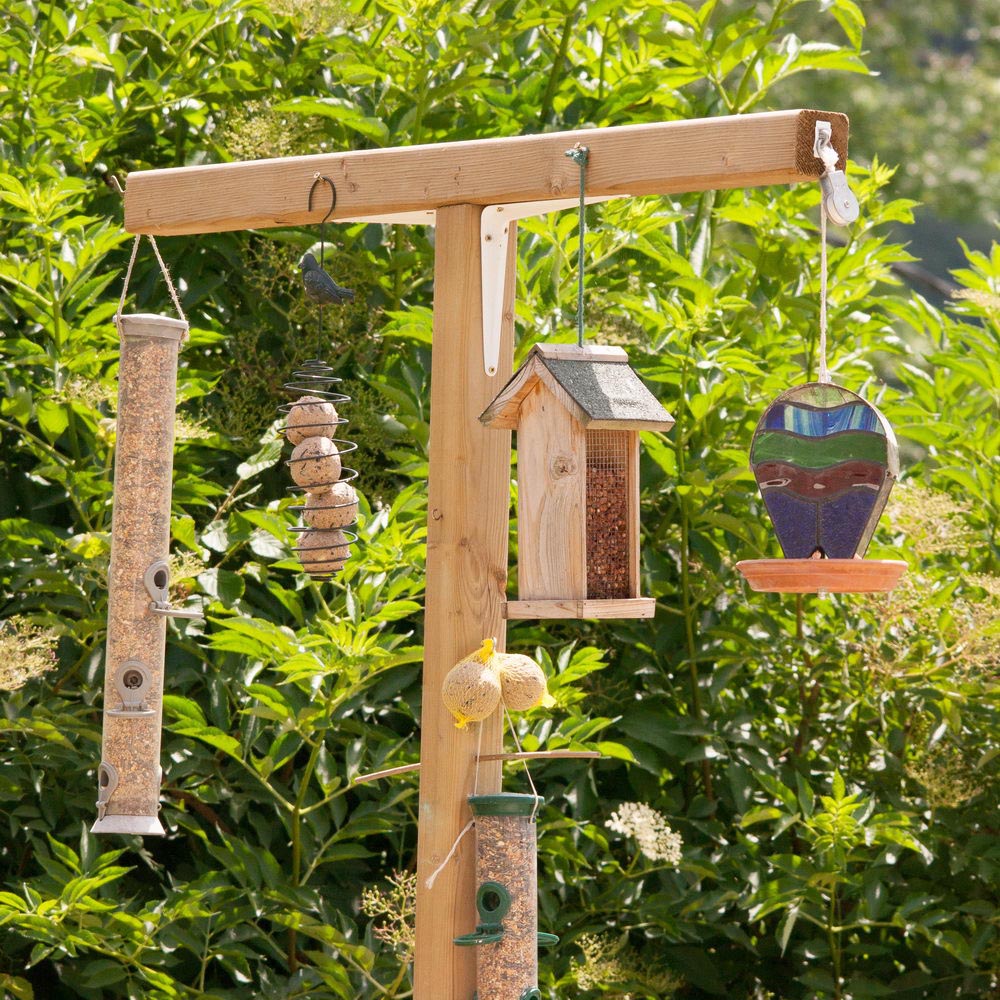 Bird Feeder Station with Planter Stand