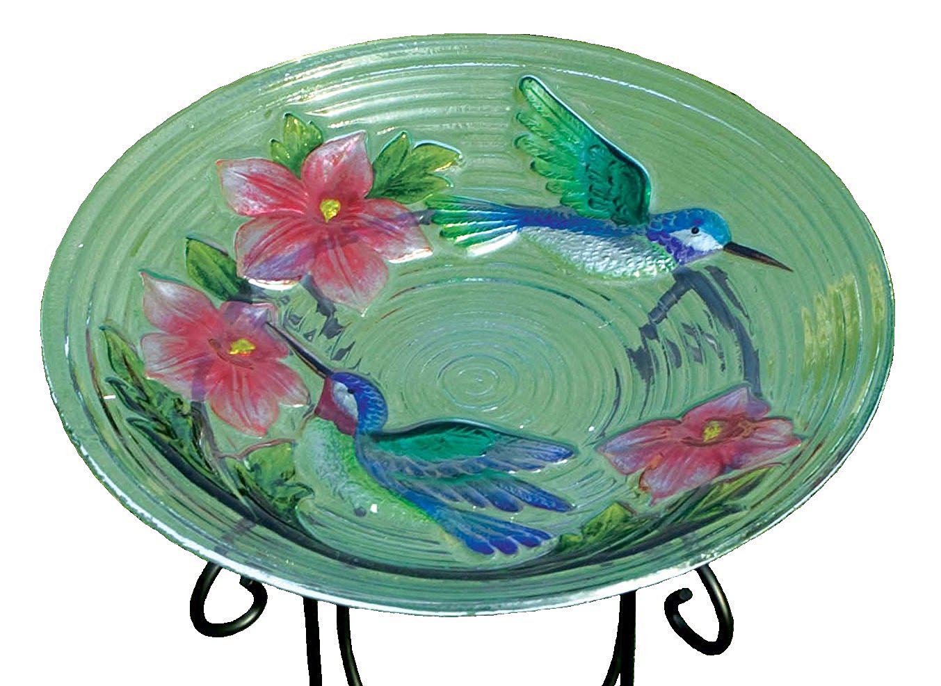 Evergreen Glass Bird Bath Bowls