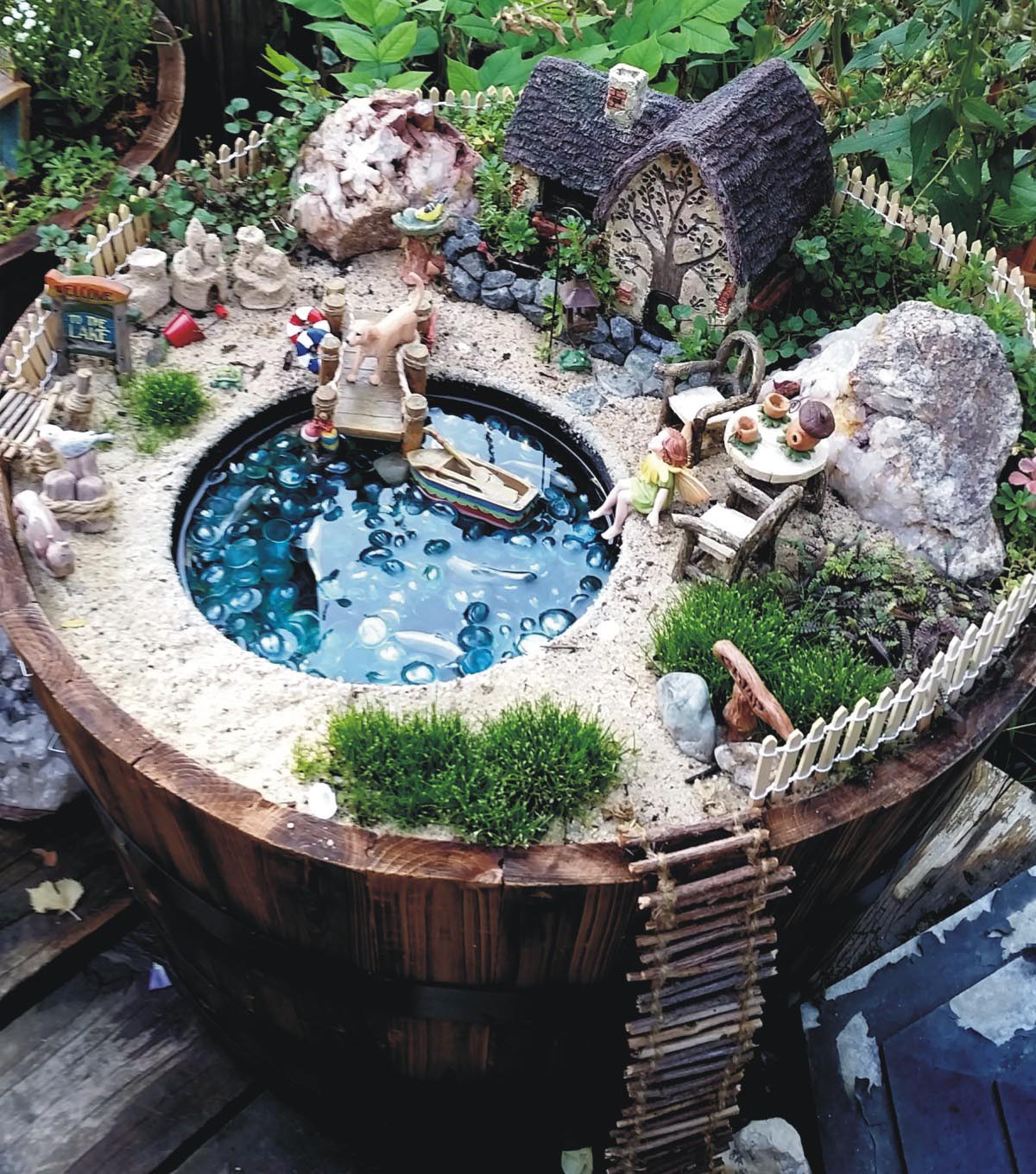 Fairy Garden in a Bird Bath