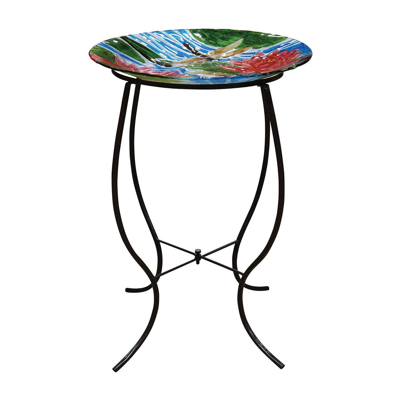 Glass Bowl Bird Bath with Stand