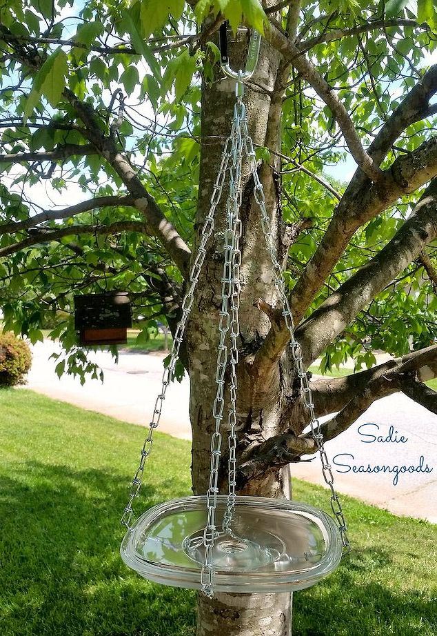 Hanging Glass Bird Bath Outdoor Living