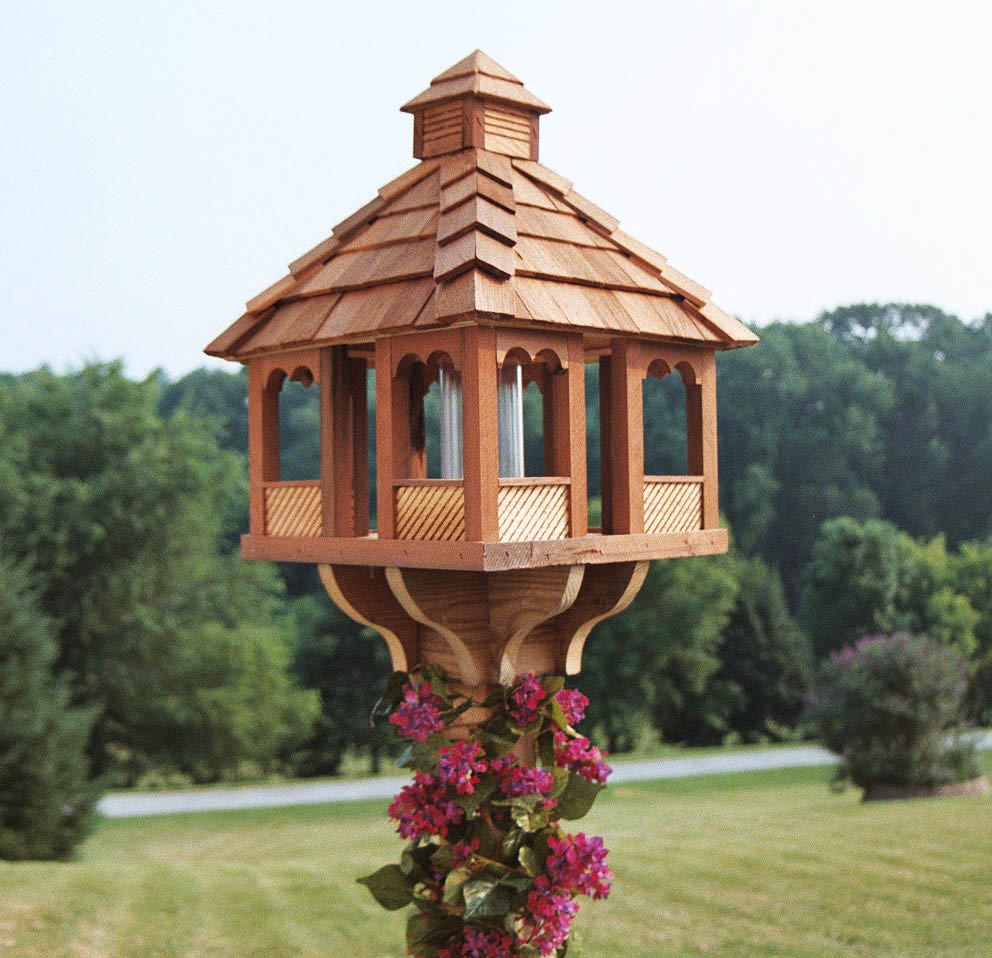 Large Bird Feeders On Pole Gif