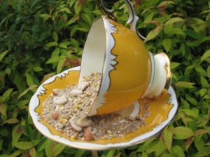 Teacup Bird Feeder Hanging