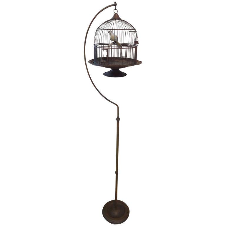 Vintage Bird Cage on Stand