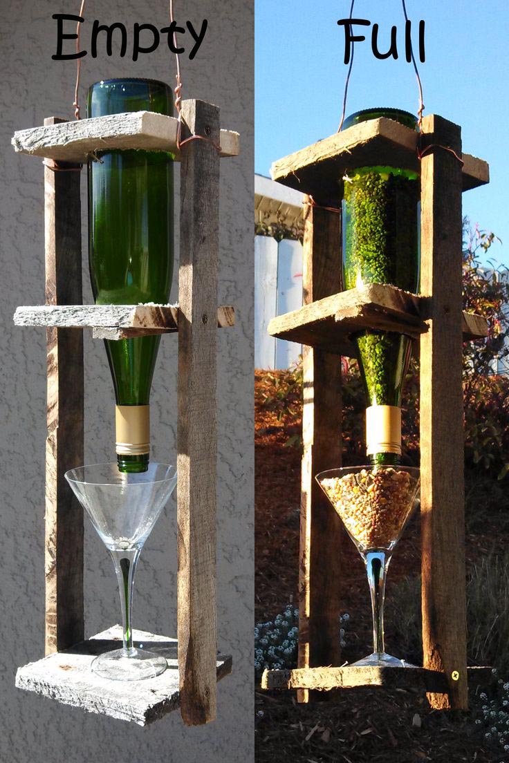 Wine Glass Bird Feeders