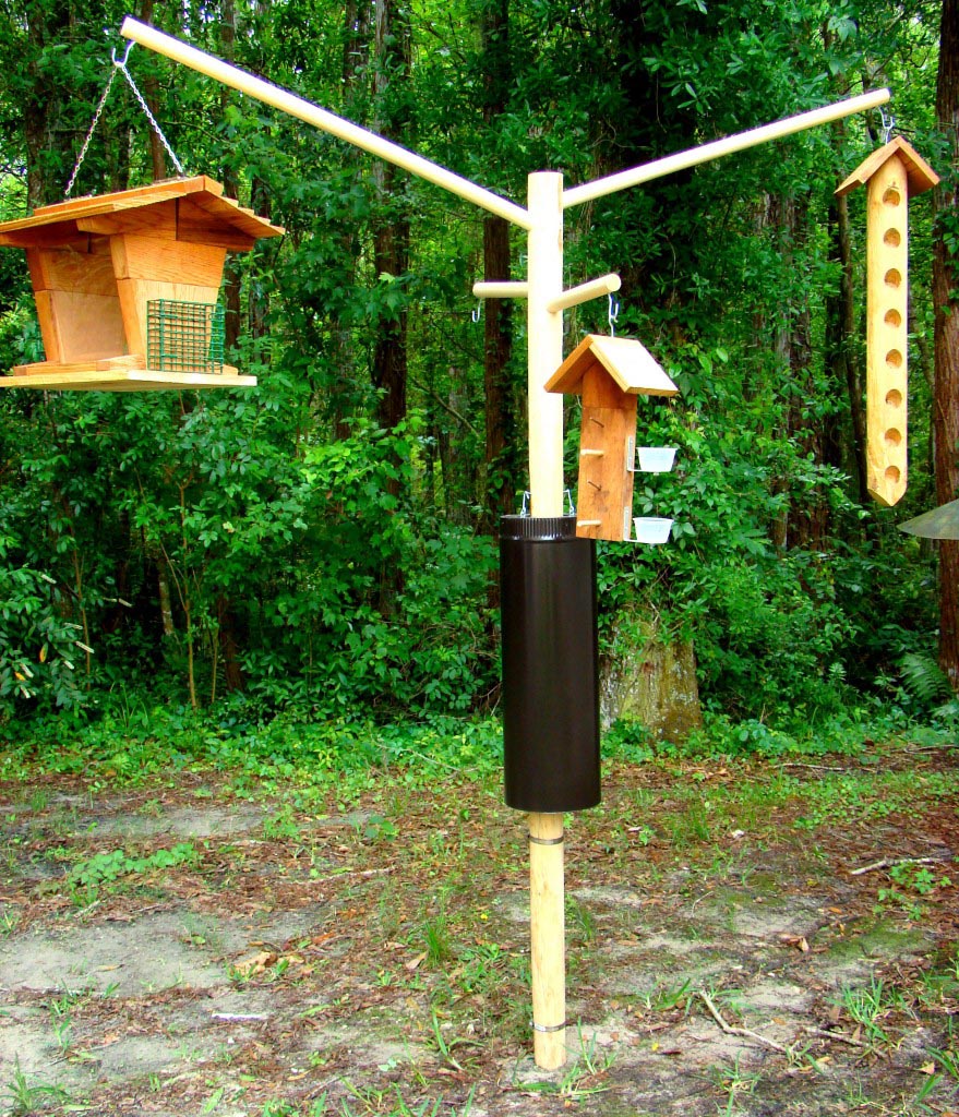 Wooden Bird Feeder Pole Systems