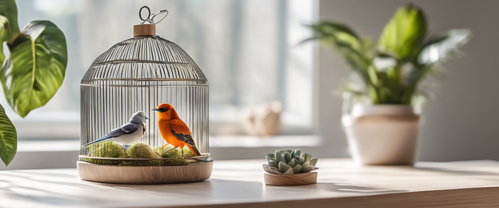 Illustration for bird cage